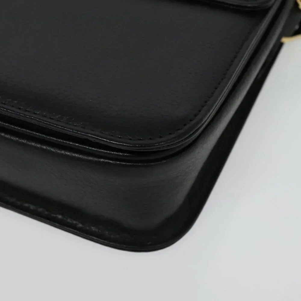 Authentic Burberrys Shoulder Bag Leather Black Gold - Picture 6 of 16